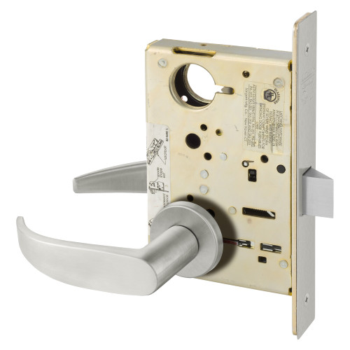 Sargent 8215 LNP 32D Grade 1 Passage or Closet Mortise Lock P - Lever LN - Rose Field Reversible ASA Strike Satin Stainless Steel