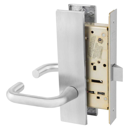 Sargent 8215 LW1J 26D Grade 1 Passage or Closet Mortise Lock J - Lever LW1 - Escutcheon Field Reversible ASA Strike Satin Chrome 8215 LW1J 26D