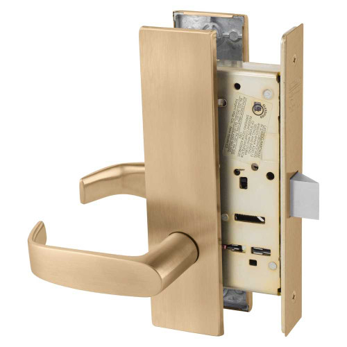 Sargent 8215 LW1L 10 Grade 1 Passage or Closet Mortise Lock L - Lever LW1 - Escutcheon Field Reversible ASA Strike Satin Bronze Clear Coated 8215 LW1L 10