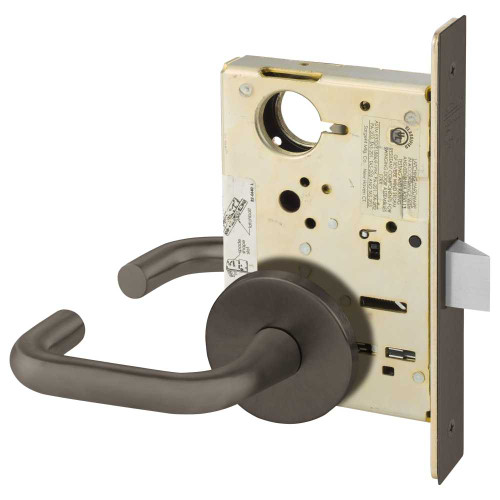 Sargent 8215 OJ 10B Grade 1 Passage or Closet Mortise Lock J - Lever O - Rose Field Reversible ASA Strike Dark Oxidized Satin Bronze Oil Rubbed 8215 OJ 10B