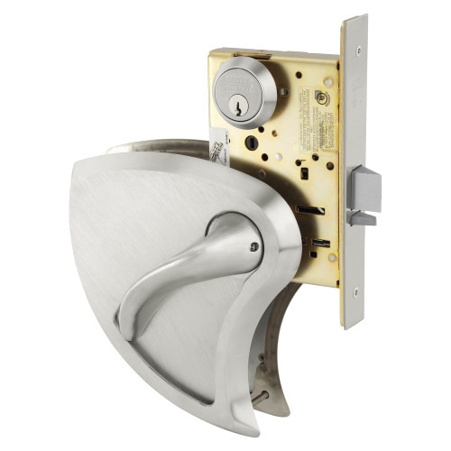 Sargent 8217 BHW 32D LH Grade 1 Asylum or Institution Mortise Lock BHW Lever Conventional Cylinder Left Hand Ligature Resistant Satin Stainless Steel