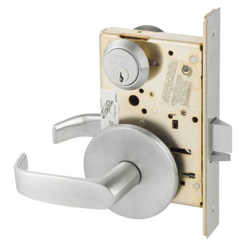 Sargent 8217 LL 32D Grade 1 Asylum or Institution Mortise Lock L - Lever L - Rose Field Reversible Conventional Cylinder ASA Strike Satin Stainless Steel 8217 LL 32D