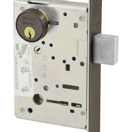 Sargent 8222 10B Grade 1 Deadlock Mortise Deadbolt Only Double Cylinder Not Handed Conventional Cylinder Flat Strike Dark Oxidized Satin Bronze Oil Rubbed 8222 10B
