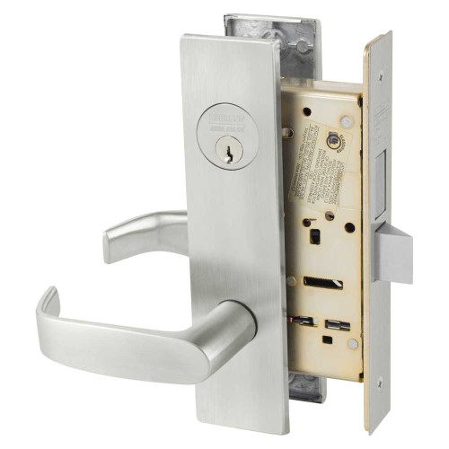 Sargent 8225 LW1L 32D Grade 1 Dormitory or Exit Mortise Lock L - Lever LW1 - Escutcheon Field Reversible Conventional Cylinder ASA Strike Satin Stainless Steel 8225 LW1L 32D