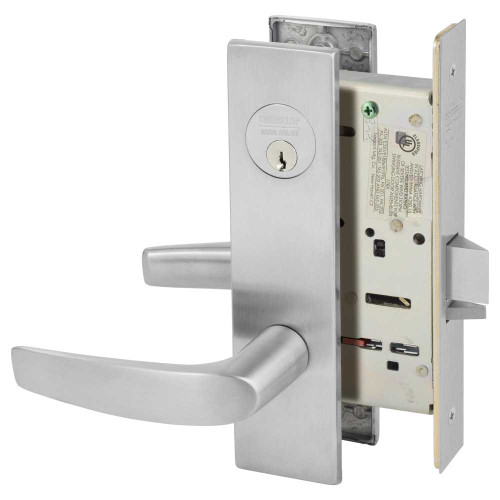 Sargent 8237 LE1B 26D Grade 1 Classroom Mortise Lock B - Lever LE1 - Escutcheon Field Reversible Conventional Cylinder ASA Strike Satin Chrome 8237 LE1B 26D