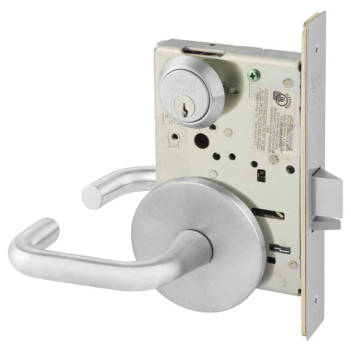 Sargent 8237 LJ 26D Grade 1 Classroom Mortise Lock J - Lever L - Rose Field Reversible Conventional Cylinder ASA Strike Satin Chrome 8237 LJ 26D
