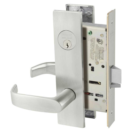 Sargent 8237 LW1L 32D Grade 1 Classroom Mortise Lock L - Lever LW1 - Escutcheon Field Reversible Conventional Cylinder ASA Strike Satin Stainless Steel 8237 LW1L 32D