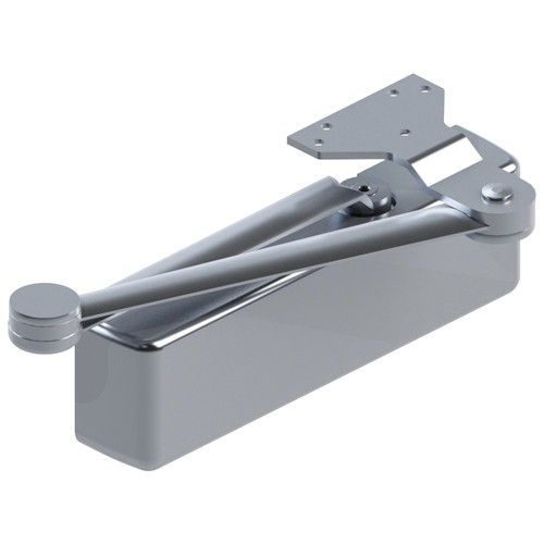 Hager 5100-PAR HD ALM Grade 1 Surface Closer Push or Pull Side Parallel Arm Mounting Extra Heavy Duty Arm Size 1 to 6 Adjustable Aluminum Finish Left-Handed