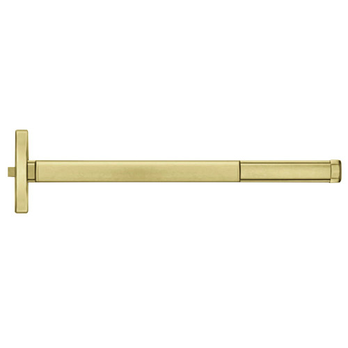 PHI MLRFL2402 606 36 Grade 1 Fire Rated Rim Exit Device Narrow Stile Pushpad 36 Device Dummy Trim Motorized Latch Retraction Satin Brass Finish Field Reversible