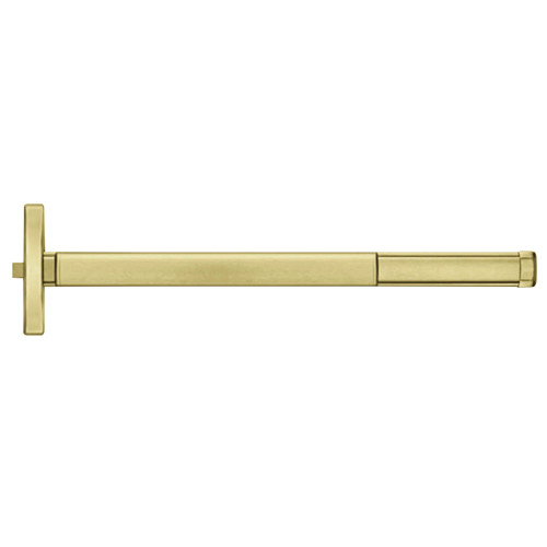 PHI ELRTSFL2414 606 36 Grade 1 Fire Rated Rim Exit Device Narrow Stile Pushpad 36 Device Passage Function Electric Latch Retraction Touchbar Monitor Satin Brass Finish Field Reversible