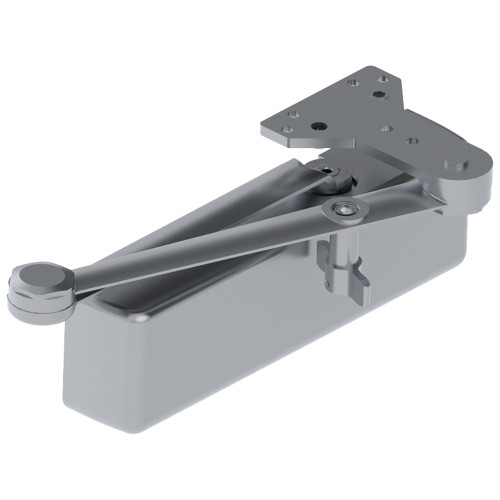 Hager 5100-PAR HDHOS ALM Grade 1 Surface Closer Push or Pull Side Parallel Arm Mounting Extra Heavy Duty Hold Open Stop Arm Size 1 to 6 Adjustable Aluminum Finish Left-Handed