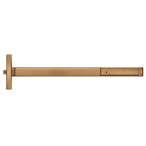 PHI ELR2401 612 48 Grade 1 Rim Exit Device Narrow Stile Pushpad 48 Device Exit Only Function Hex Key Dogging Electric Latch Retraction Satin Bronze Clear Coated Finish Field Reversible ELR2401 612 48