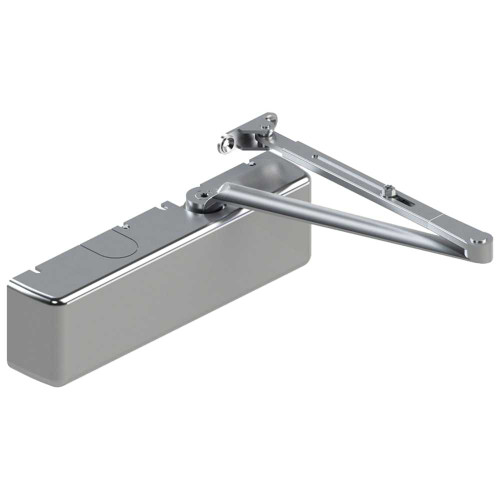 Hager 5100-MLT ALM Grade 1 Surface Closer Push or Pull Side Tri Mount Mounting Regular Double Lever Arm Size 1 to 6 Adjustable Aluminum Finish Left-Handed 5100-MLT ALM