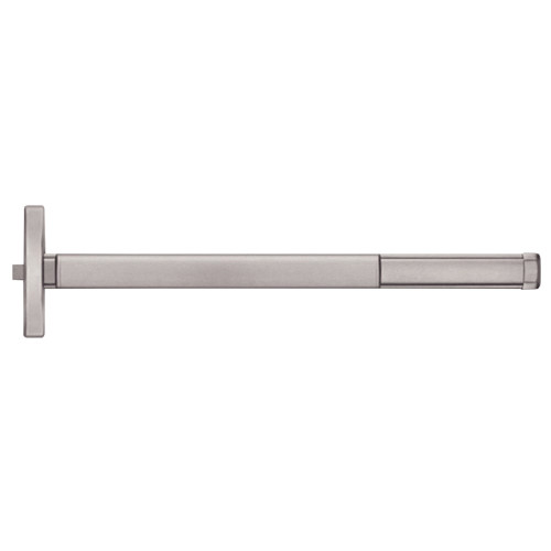 PHI MLRFL2401 630 48 Grade 1 Fire Rated Rim Exit Device Narrow Stile Pushpad 48 Device Exit Only Function Motorized Latch Retraction Satin Stainless Steel Finish Field Reversible