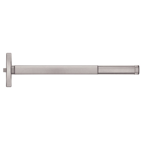 PHI DEFL2408 630 48 Grade 1 Fire Rated Rim Exit Device Narrow Stile Pushpad 48 Device Classroom Function Delayed Egress Device 15 Seconds Satin Stainless Steel Finish Field Reversible