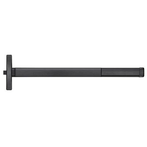 PHI ELRTSFL2414 622 36 Grade 1 Fire Rated Rim Exit Device Narrow Stile Pushpad 36 Device Passage Function Less Dogging Electric Latch Retraction Touchbar Monitor Matte Black Finish Field Reversible ELRTSFL2414 622 36