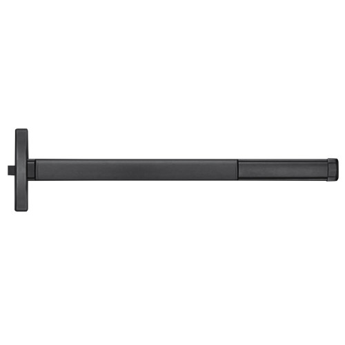 PHI ELRFL2402 622 48 Grade 1 Fire Rated Rim Exit Device Narrow Stile Pushpad 48 Device Dummy Trim Function Less Dogging Electric Latch Retraction Matte Black Finish Field Reversible