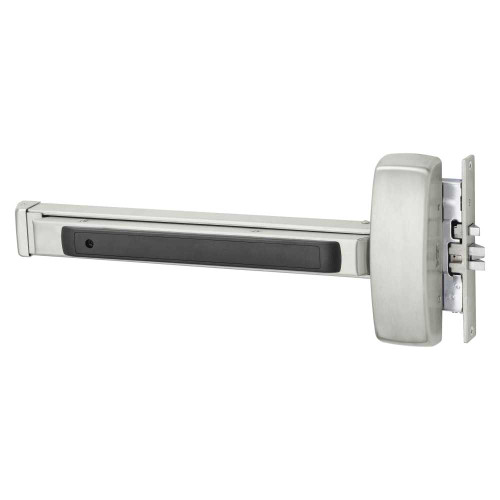 Sargent 8910E RHR 32D Grade 1 Mortise Exit Bar Wide Stile Pushpad 32 Device Exit Only Hex Key Dogging Satin Stainless Steel Finish Right Hand Reverse 8910E RHR 32D