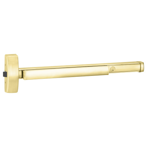 PHI 2103CD 605 48 Grade 1 Rim Exit Device Wide Stile Pushpad 48 Device Storeroom Function Cylinder Dogging Bright Brass Finish Field Reversible