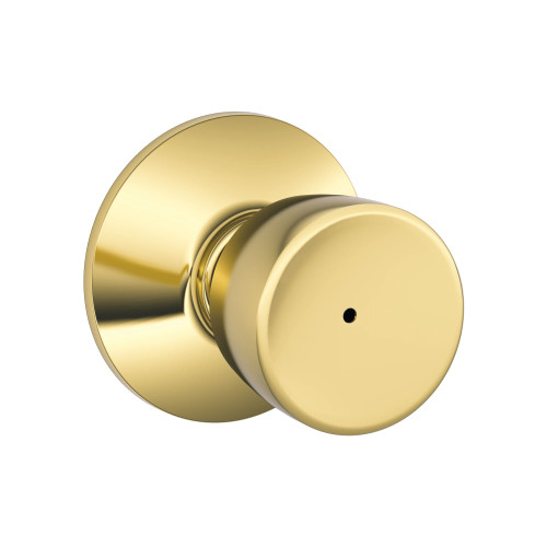 Schlage Residential F40 BEL 605 Privacy Lock Bell Knob Bright Brass