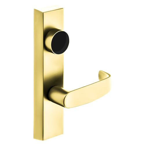 Sargent LC-713 ETL RHRB 3 Grade 1 Exit Device Trim Classroom Function Key Outside Unlocks/Locks Trim For Surface Vertical Rod and Mortise 8700 8900 Series Devices Less Cylinder L Lever RHR Bright Brass