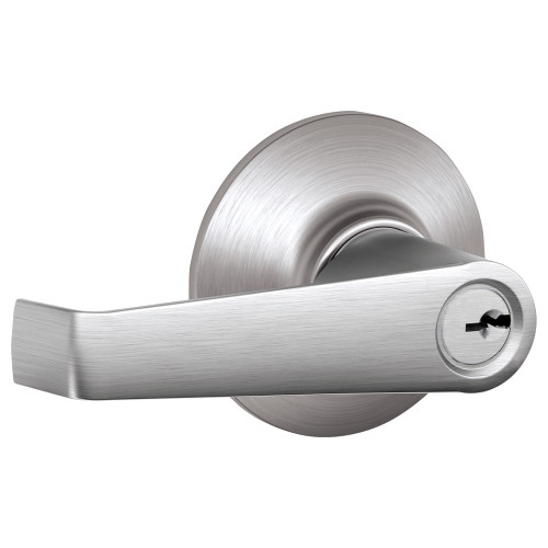 Schlage Residential F51A ELA 626 KD Grade 2 Entry Lock Elan Lever Conventional Cylinder Satin Chrome Finish Non-Handed
