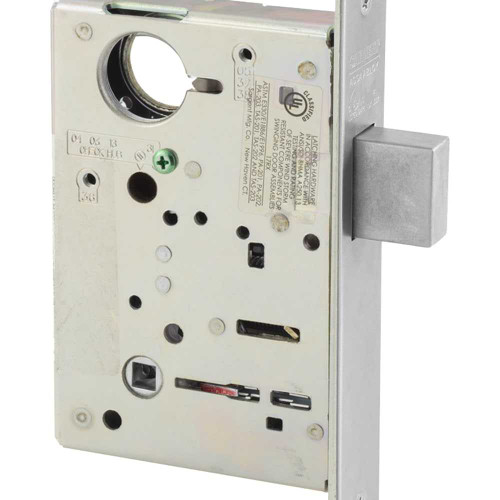 Sargent LC-8203 26D Grade 1 Classroom Deadlock Mortise Deadbolt Only Single Cylinder Not Handed Less Cylinder Flat Strike Satin Chrome LC-8203 26D