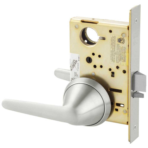 Sargent LC-8204 BHL 32D Grade 1 Storeroom or Closet Mortise Lock BHL Lever Less Cylinder Field Reversible Ligature Resistant Satin Stainless Steel LC-8204 BHL 32D