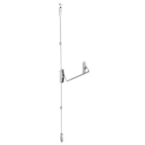 Falcon XX-V-L-BE DANE US32D 3FT LHR XX Series Crossbar Device Surface Vertical Rod with Blank Escutcheon Lever Trim Dane Design 3 Ft Device Left Hand Reverse Satin Stainless Steel XX-V-L-BE DANE US32D 3FT LHR