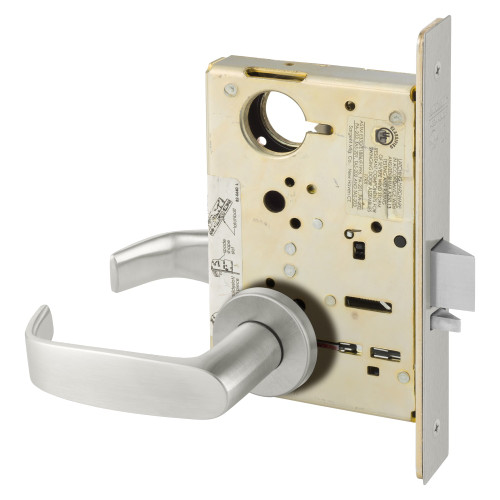 Sargent LC-8204 LNL 32D Grade 1 Storeroom or Closet Mortise Lock L - Lever LN - Rose Field Reversible Less Cylinder ASA Strike Satin Stainless Steel