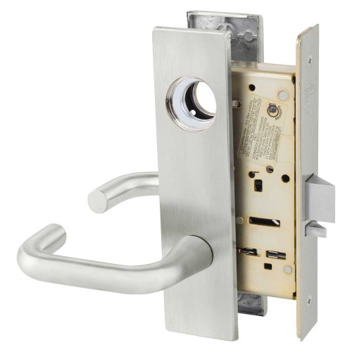 Sargent LC-8205 LW1J 32D Grade 1 Office or Entry Mortise Lock J - Lever LW1 - Escutcheon Field Reversible Less Cylinder ASA Strike Satin Stainless Steel LC-8205 LW1J 32D