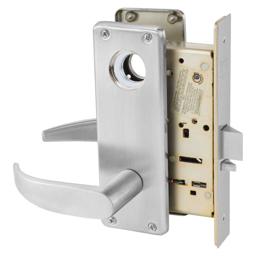 Sargent LC-8205 WTP 26D Grade 1 Office or Entry Mortise Lock P - Lever WT - Escutcheon Field Reversible Less Cylinder ASA Strike Satin Chrome LC-8205 WTP 26D