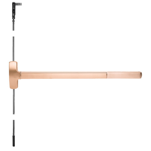 Falcon EL25-C-L-Q 4 10 RHR Electrified 25 Series Exit Device Concealed Vertical Rod with Trim Quantum Lever Design 4 Ft Device Satin Bronze Clear Coated EL25-C-L-Q 4 10 RHR
