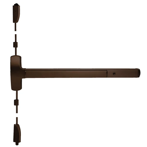 Falcon 25-V-K-BE 3 313AN 25 Series Exit Device Surface Vertical Rod with Blank Escutcheon Knob Trim 3 Ft Device Dark Bronze Anodized Aluminum 25-V-K-BE 3 313AN
