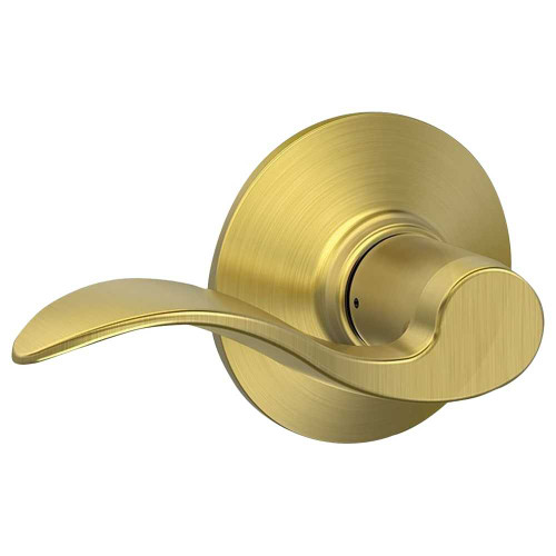 Schlage Residential F10 ACC 605 Grade 2 Passage Latch Accent Lever Bright Brass Finish F10 ACC 605