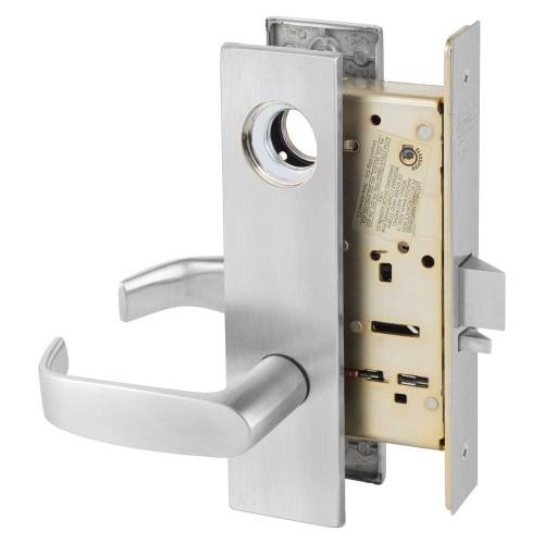 Sargent LC-8237 LE1L 26D Grade 1 Classroom Mortise Lock L - Lever LE1 - Escutcheon Field Reversible Less Cylinder ASA Strike Satin Chrome LC-8237 LE1L 26D