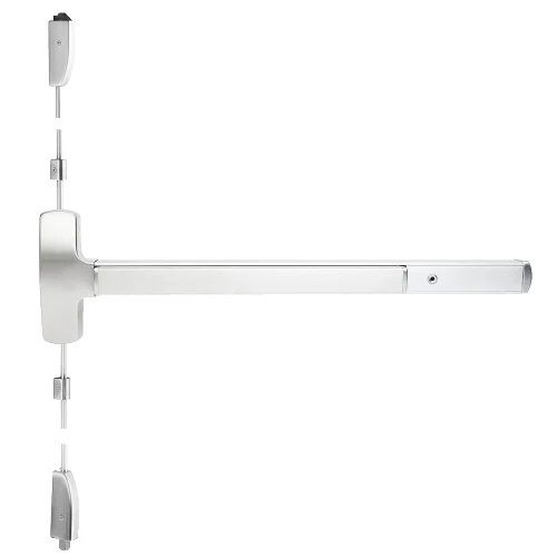 Falcon 25-V-K-NL 3 26 25 Series Exit Device Surface Vertical Rod with Night Latch Knob Trim 3 Ft Device Bright Chrome 25-V-K-NL 3 26