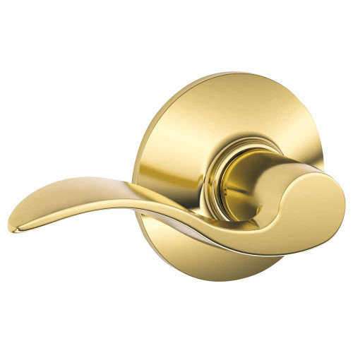 Schlage Residential F10 ACC 505 Grade 2 Passage Latch Accent Lever Lifetime Brass Finish F10 ACC 505