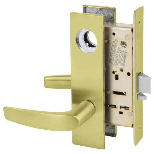 Sargent LC-8259 LE1B 4 Grade 1 Double Locking Mortise Lock B - Lever LE1 - Escutcheon Field Reversible Less Cylinder ASA Strike Satin Brass Sargent LC-8259 LE1B 4 Grade 1 Double Locking Mortise Lock B - Lever LE1 - Escutcheon Field Reversible Less Cylinder ASA Strike Satin Brass