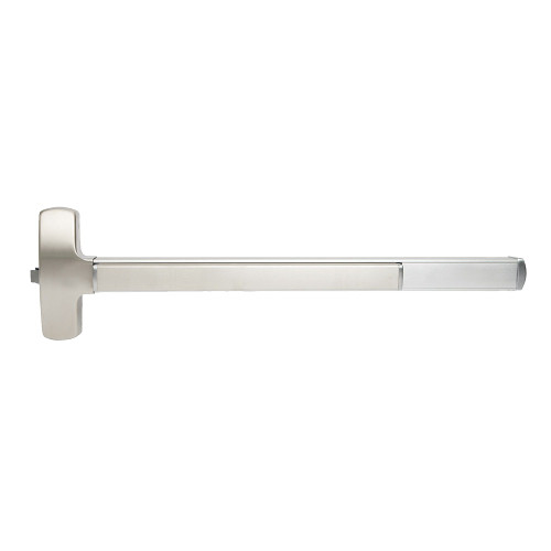 Falcon MELF-25-R-L-DT-D 3 15 LHR Grade 1 Rim Exit Bar Wide Stile Pushpad 36 Fire-Rated Device Dummy Function Dane Lever with Escutcheon Motorized Latch Retraction Less Dogging Satin Nickel Plated Clear Coated Finish Left Hand Reverse MELF-25-R-L-DT-D 3 15 LHR