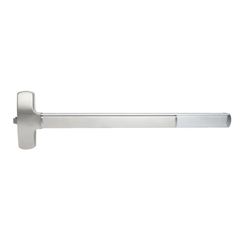 Falcon F-25-R-L-BE-Q 3 28 RHR Fire Rated 25 Series Exit Device Rim with Blank Escutcheon Trim Quantum Lever Design 3 Ft Device Satin Aluminum Clear Anodized F-25-R-L-BE-Q 3 28 RHR
