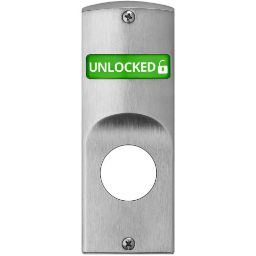 Sargent SA191 26D V10 Mortise Indicator Kit for Sectional Trim with Cylinder Prep Exterior Displays Unlocked / Locked in Green & Red Text Satin Chrome Finish SA191 26D V10