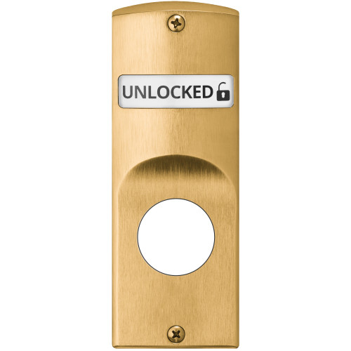 Sargent SA191 4 V40 Mortise Indicator Kit for Sectional Trim with Cylinder Prep Exterior Displays Unlocked / Locked in White & Red Text Satin Brass Finish