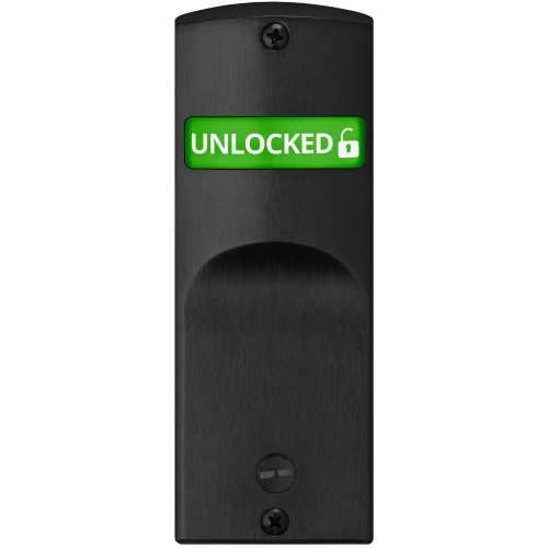 Sargent SA193 BSP V10 Mortise Indicator Kit for Sectional Trim with Cointurn Exterior Displays Unlocked / Locked in Green & Red Text Black Suede Powder Coat Finish