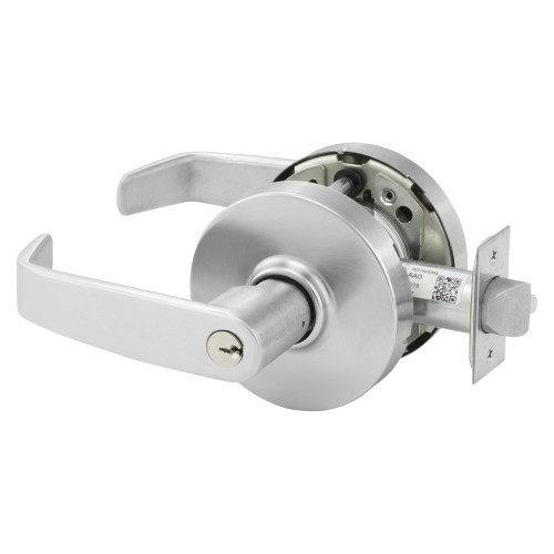 Sargent SC-10XG17 LL 26D Grade 1 Utility/Asylum/Institutional Cylindrical Lock L Lever L Rose Schlage Conventional Cylinder C Keyway Satin Chrome Finish Non-handed