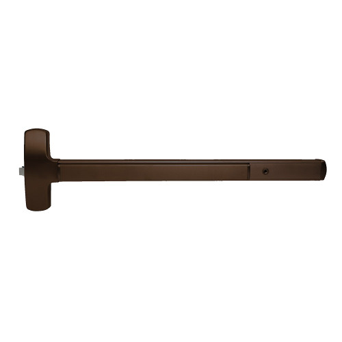 Falcon MELRX25-R-K-DT 3 313AN Grade 1 Rim Exit Bar Wide Stile Pushpad 36 Device Dummy Function Knob with Escutcheon Motorized Latch Retraction Request to Exit Switch Hex Key Dogging Dark Bronze Anodized Aluminum Finish Non-Handed
