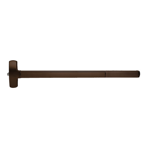 Falcon MELRXF-25-R-K 4 313AN Grade 1 Rim Exit Bar Wide Stile Pushpad 48 Fire-Rated Device Classroom Function Knob with Escutcheon Motorized Latch Retraction Request to Exit Switch Less Dogging Dark Bronze Anodized Aluminum Finish Non-Handed