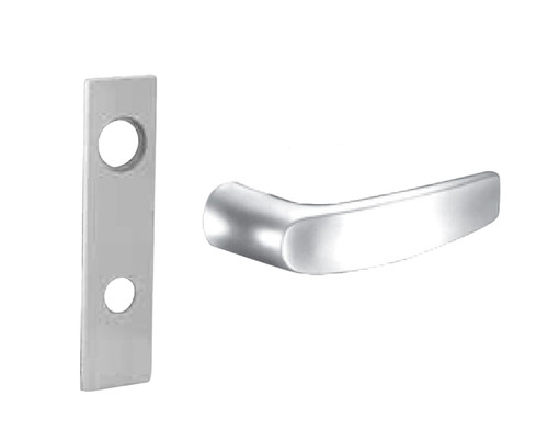 Sargent TR-8225 LW1B 26D Dormitory or Exit Mortise Trim LW1 Escutcheon B Lever Trim Pack Only Satin Chrome TR-8225 LW1B 26D