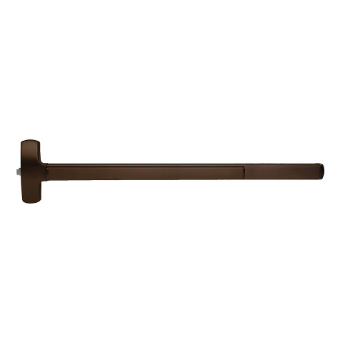 Falcon MELRXF-25-R-K-BE 4 313AN Grade 1 Rim Exit Bar Wide Stile Pushpad 48 Fire-Rated Device Passage Function Knob with Escutcheon Motorized Latch Retraction Request to Exit Switch Less Dogging Dark Bronze Anodized Aluminum Finish Non-Handed