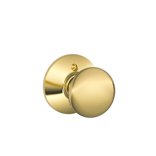 Schlage Residential F170 PLY 605 Single Dummy Plymouth Knob Bright Brass F170 PLY 605